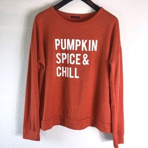 Sweet Claire - Pumpkin Spice & Chill Orange Sweater